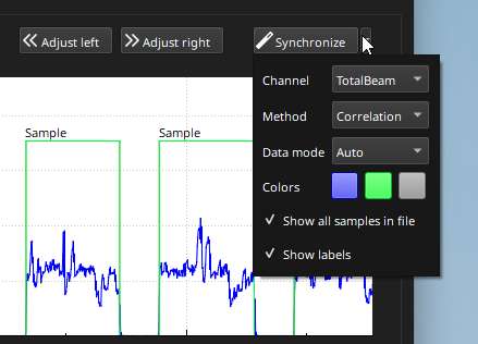 A screenshot of the Synchronization Window options in Essentials